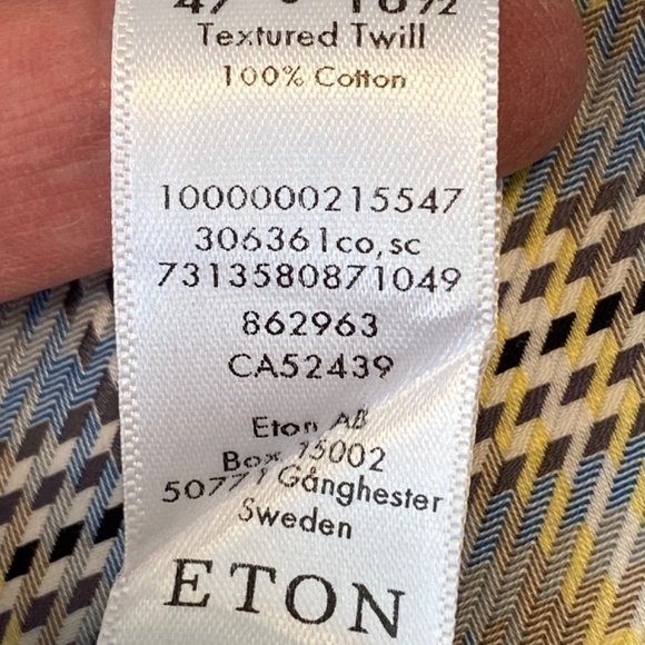 Eton Luxury Long Sleeve Men’s Contemporary Dress Shirt 3XL - Picture 8 of 10